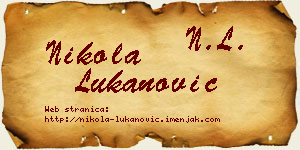 Nikola Lukanović vizit kartica